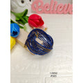 Delicate Blue Seed Bead Bracelet with Gold Details