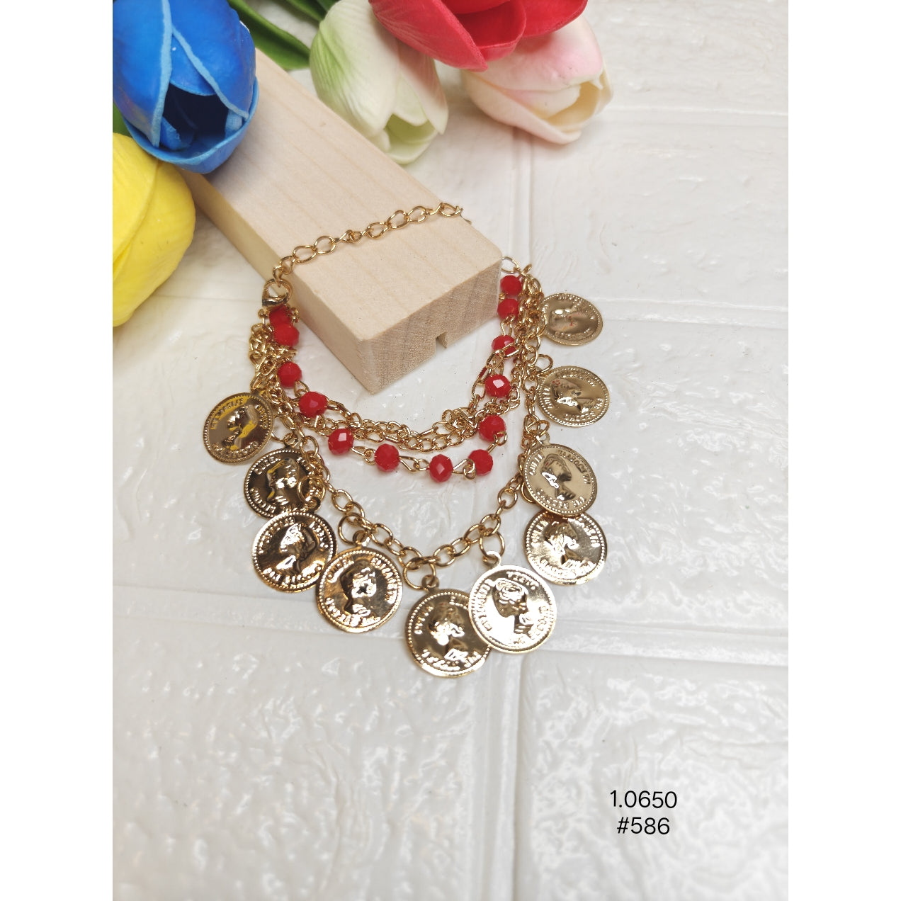 Trendy Gold-Tone Charm Bracelet