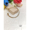 Adjustable Minimalist Gold Plated Cuff Bangle with Ball Tips
