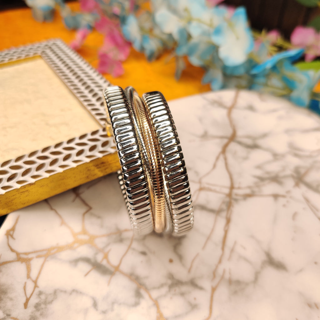 Classy Dual Tone Bracelet Stack