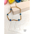 Designer Gold Plated Evil Eye Link Bracelet