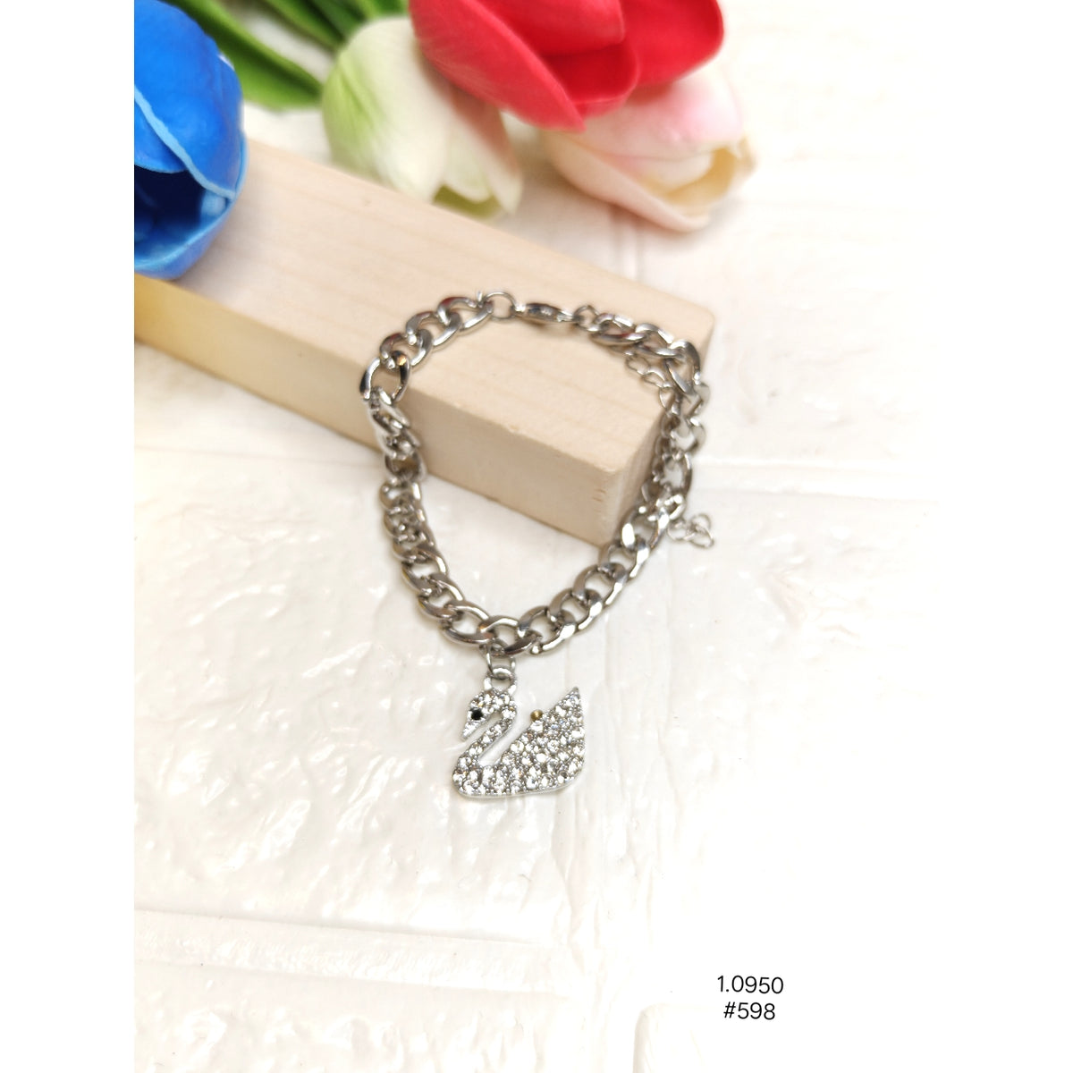 Swarovski Swan Bracelet Silver-Tone