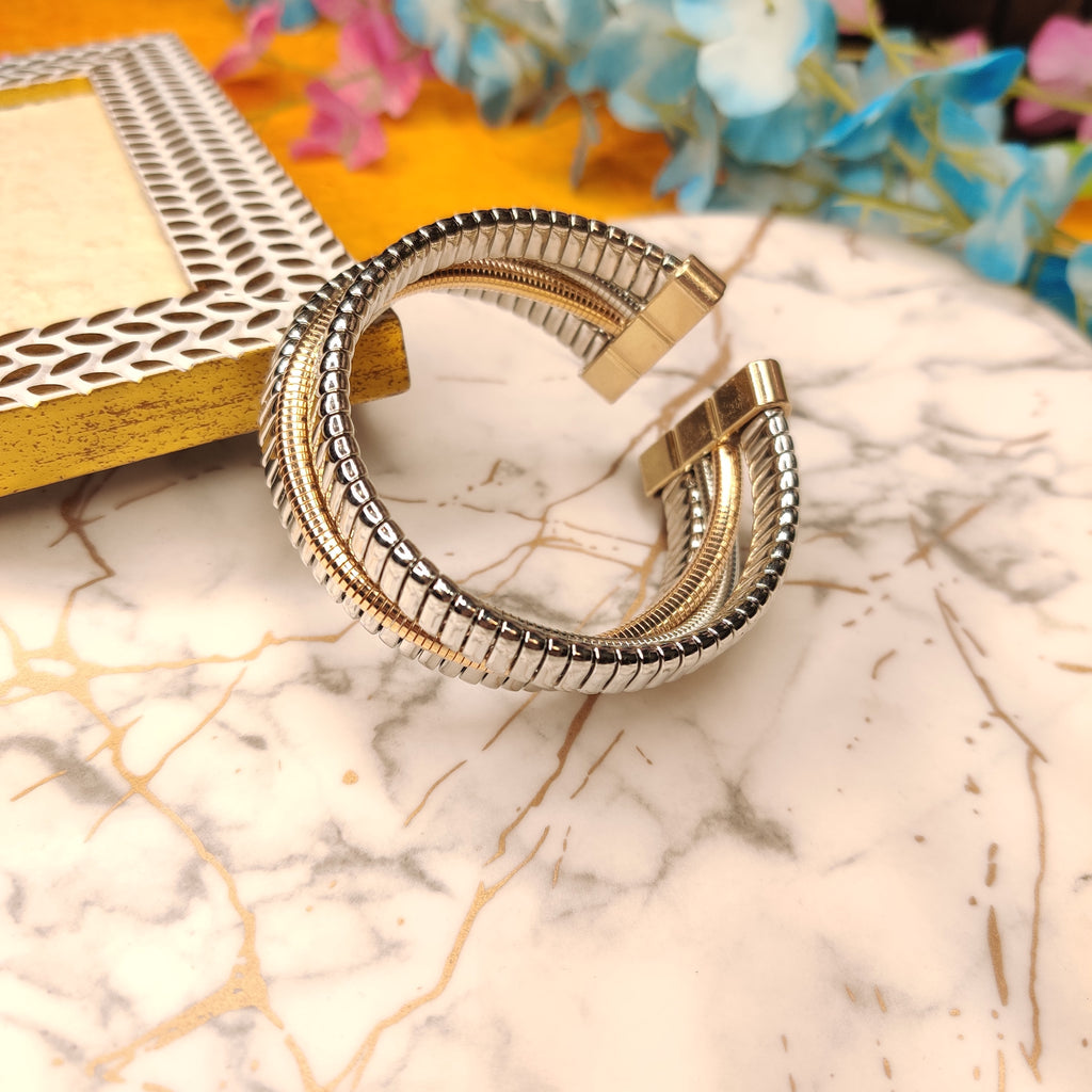 Classy Dual Tone Bracelet Stack