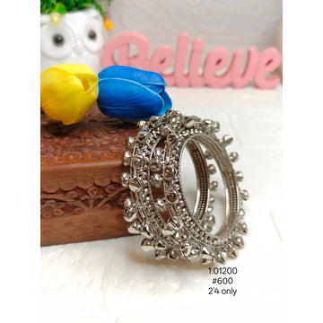 Classic Oxidized Silver-Plated Ghungroo Bangles