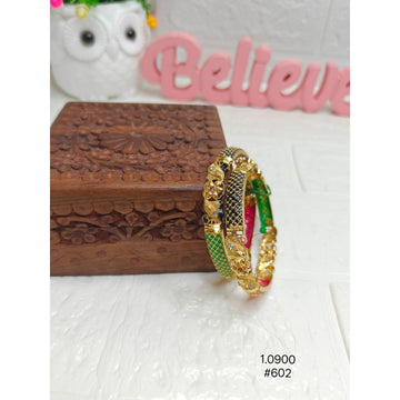 Ethnic Gold-Plated Meenakari Bangle Set with Multicolor Enamel Work for Women