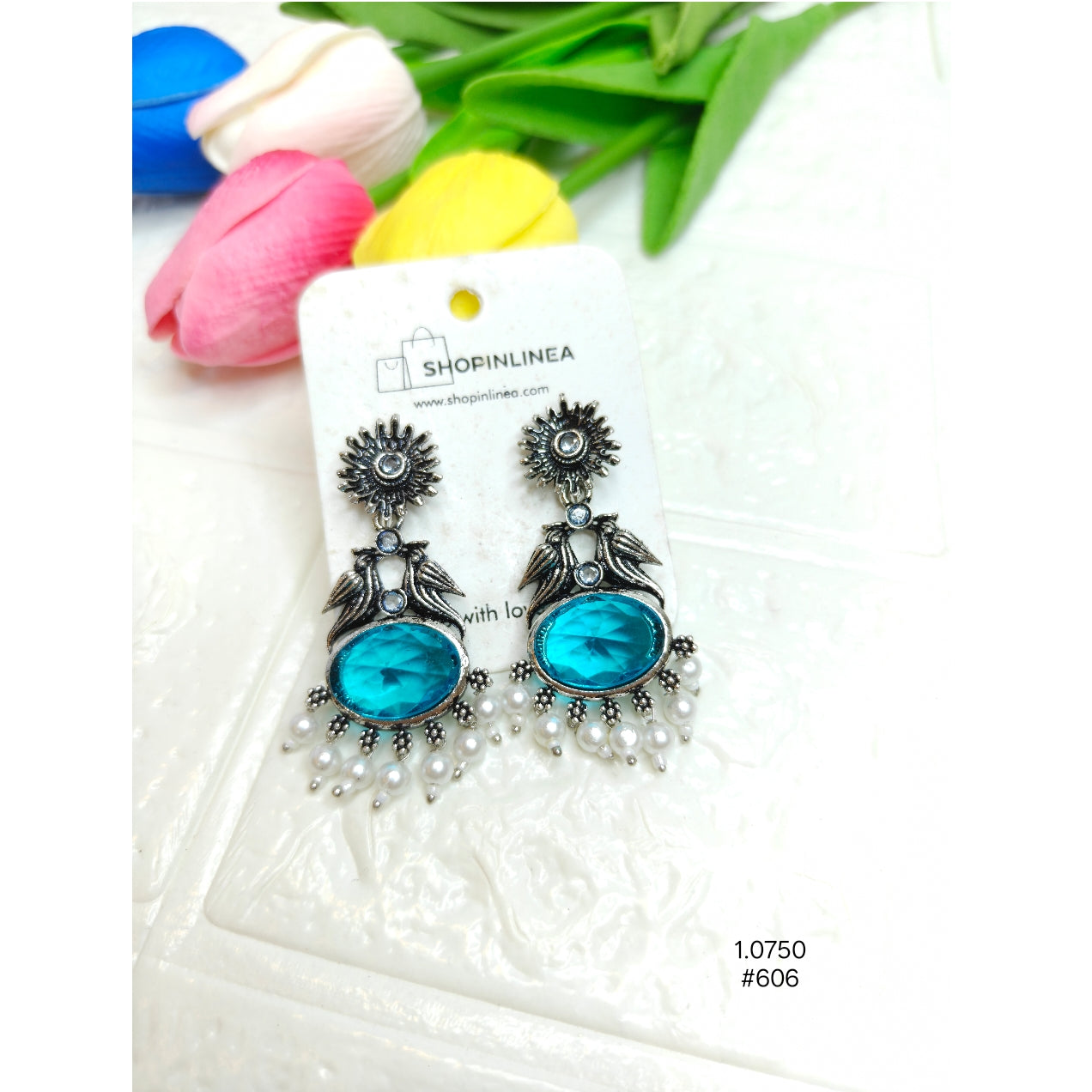 Designer Oxidized Silver Earrings