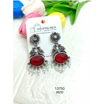 Silver Peacock Earrings