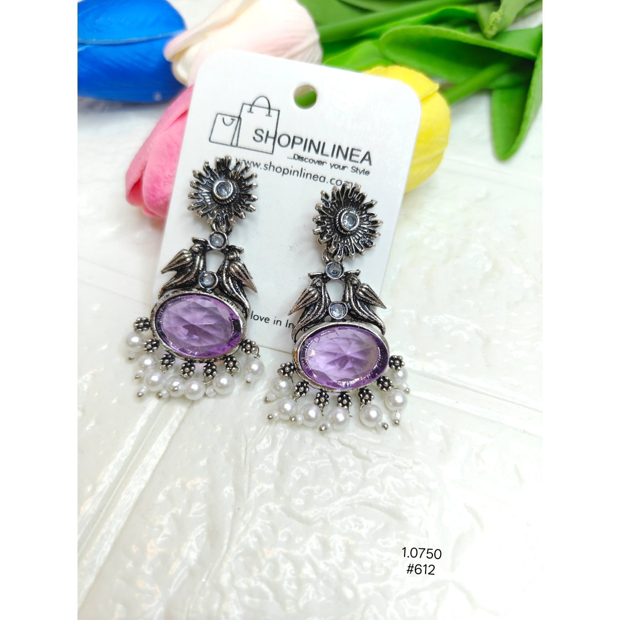 Vintage Style Oxidized Silver Earrings