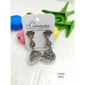 Vintage Style Oxidized Lotus Jhumka Earrings