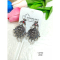 Stylish Silver-Toned Oxidized Chandbali Danglers