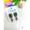 silver-plated, oxidized drop earrings