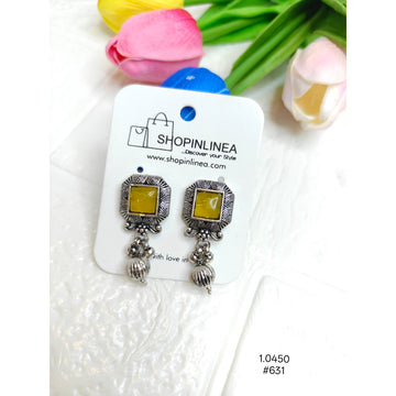 Yellow Oxidized Drop Earrings