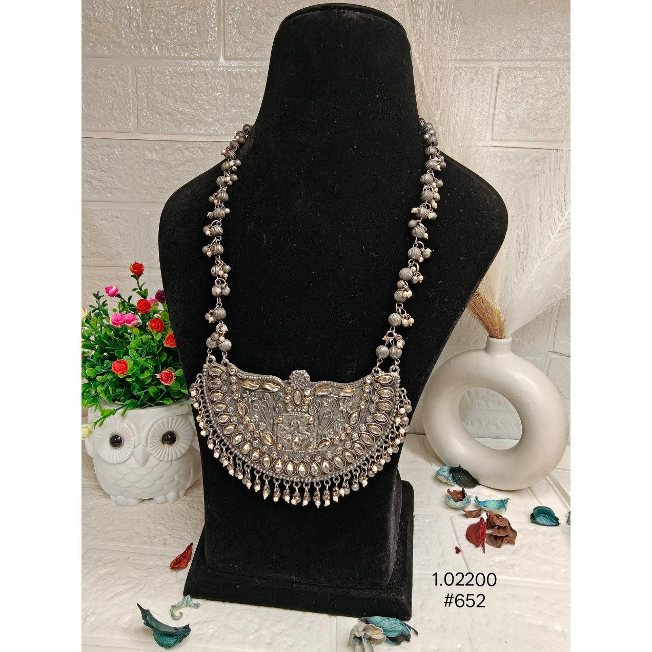 Classic Oxidised Silver Necklace