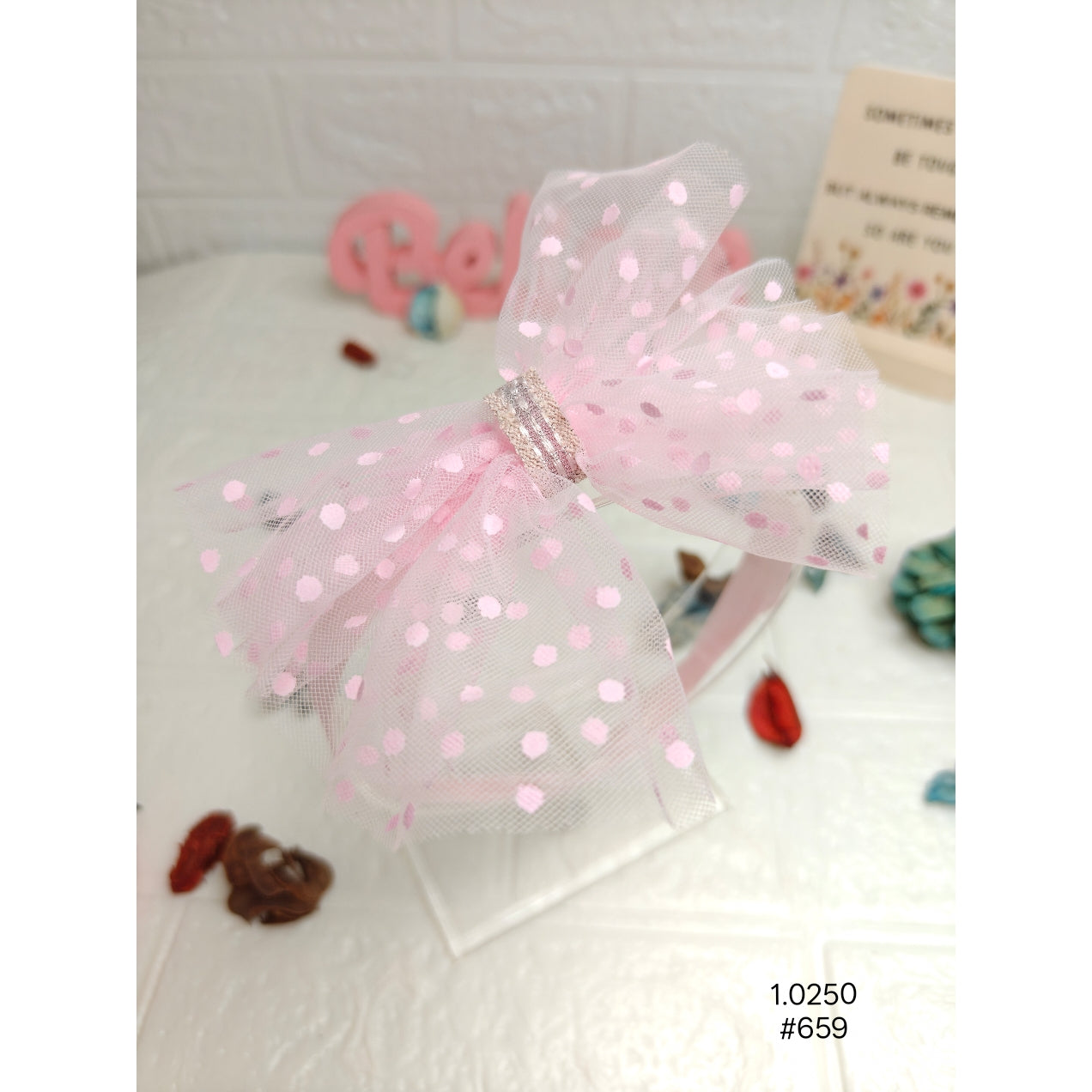 Fashion Pink Polka Dot Headband |