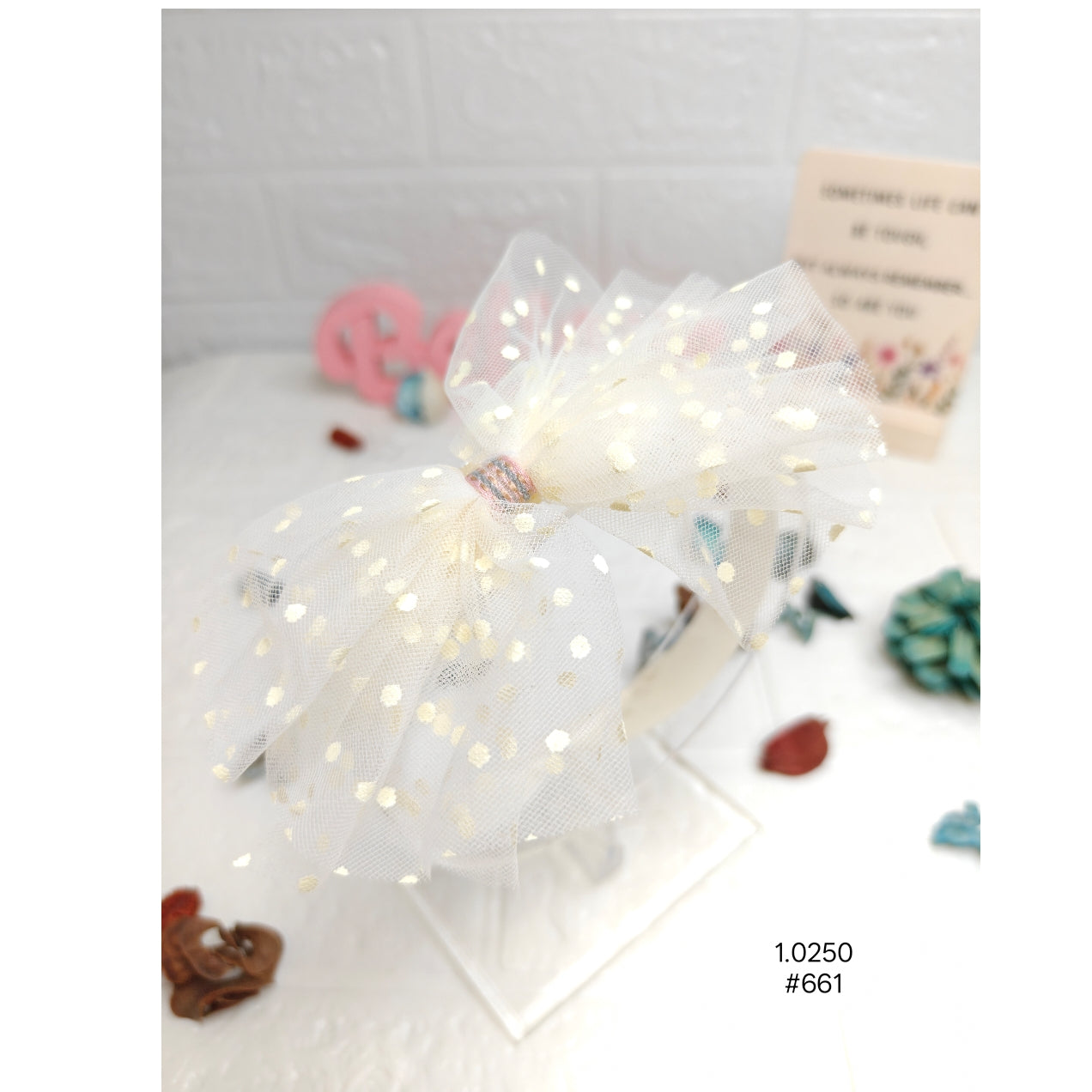 Babyhug Hairband with Beige Bow Applique