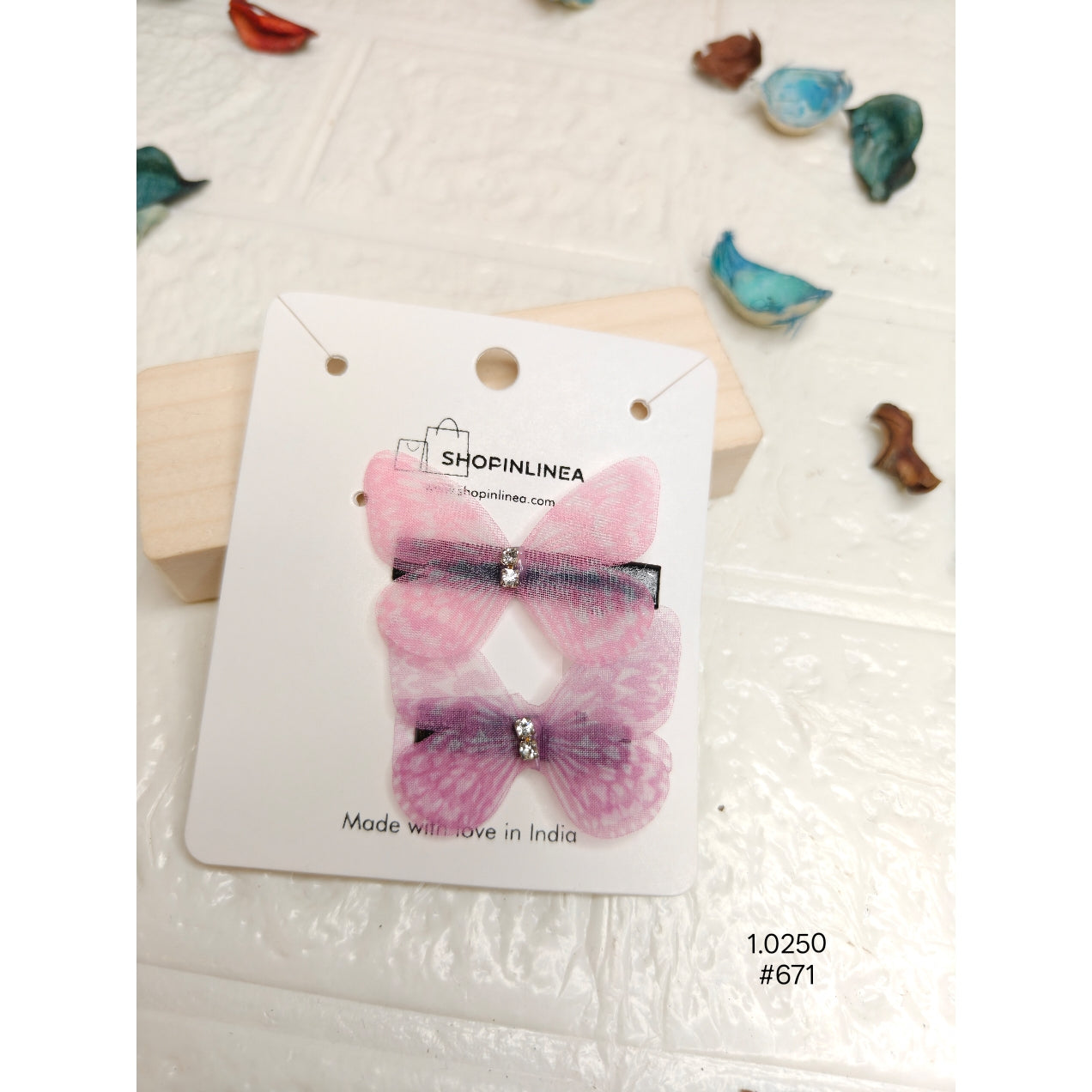 Cute Pink Butterfly Hair Clips