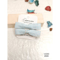 Blue White Checkered Bow Hair Clips