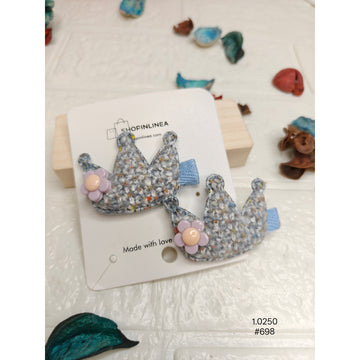 Soft Fabric Crown Hair Clips