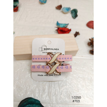 Lavender Heart Hair Clip with Gold Cross Detail