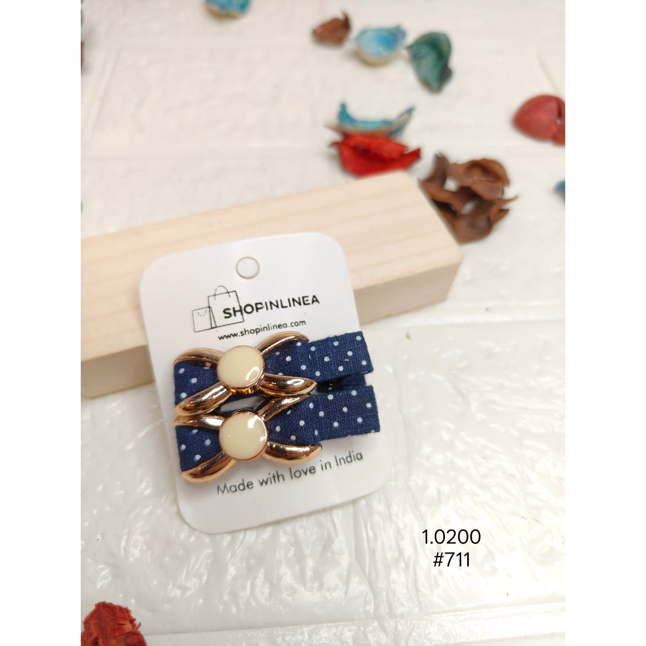 Blue Polka Dot Hairclip