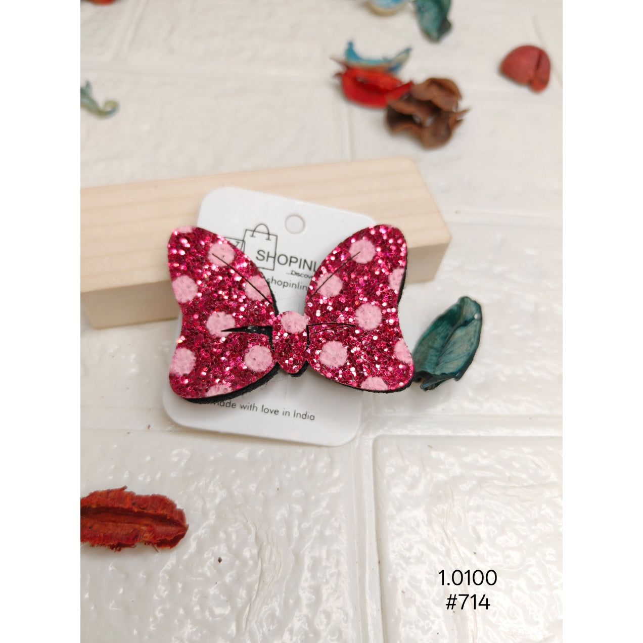 Premium Glitter Bow Hair Clip