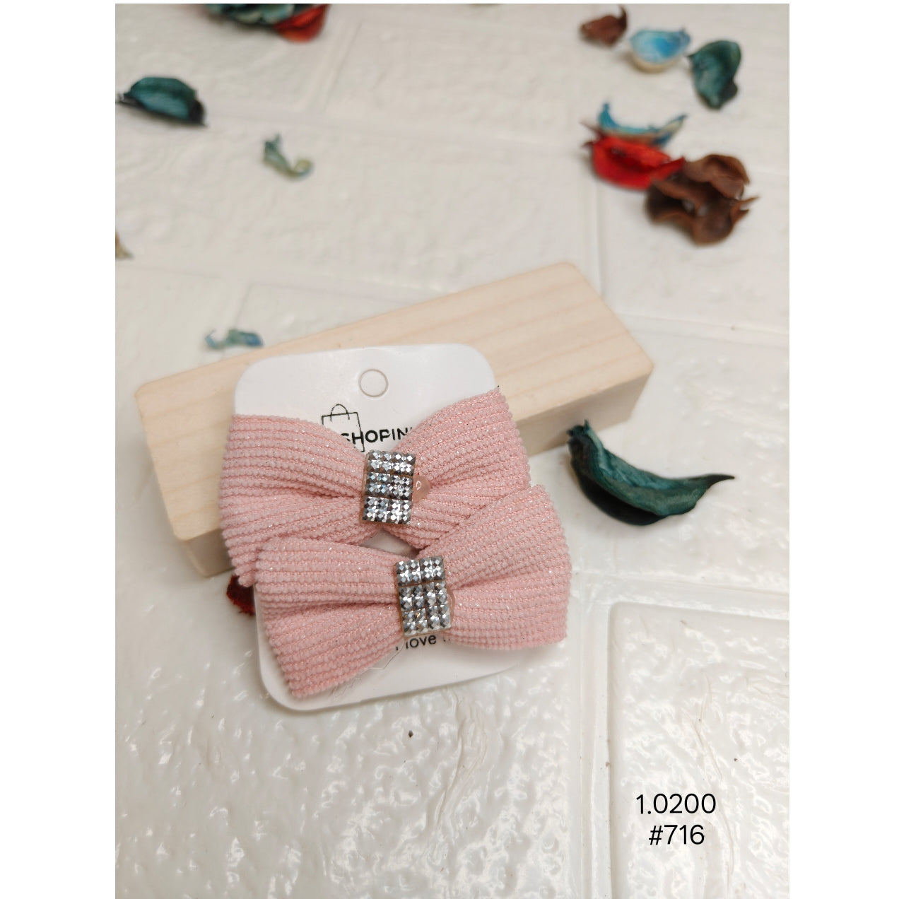 Designer Pink Bow Hair Clips