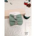Elegant Sage Green Textured Bow Hair Clips