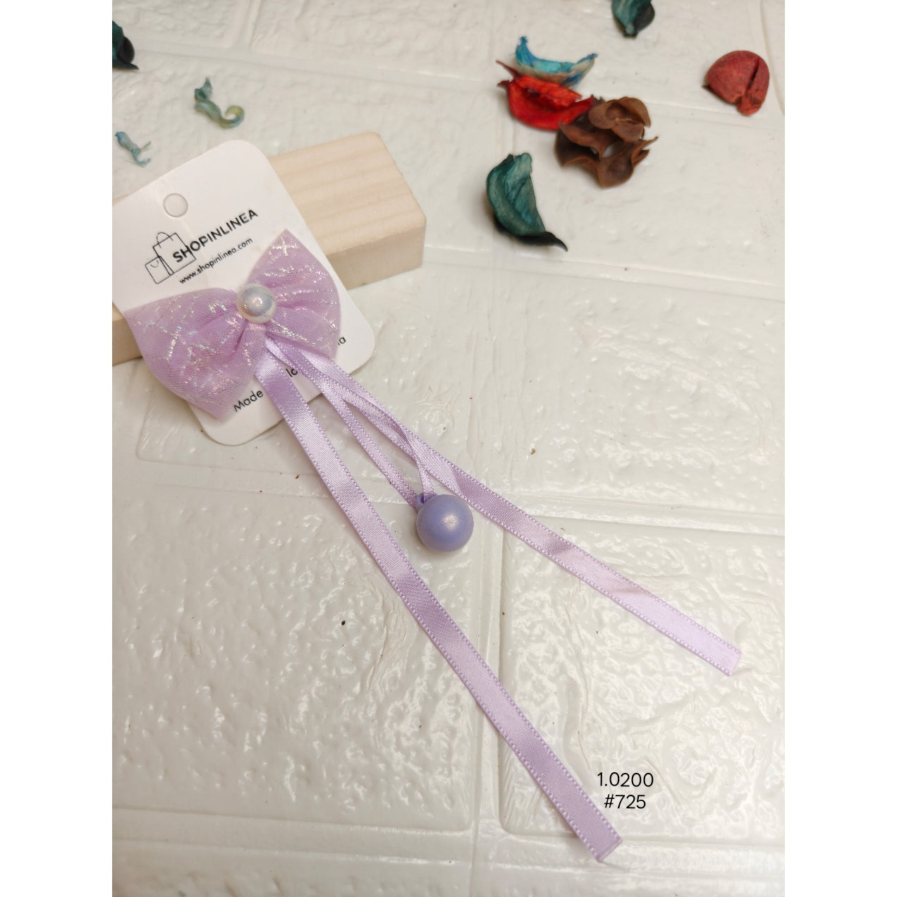 Purple Bow Hair Clip