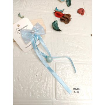 Classic Blue Ribbon Hair Bow Clip