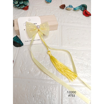 Designer Yellow Bow Hair Accessory