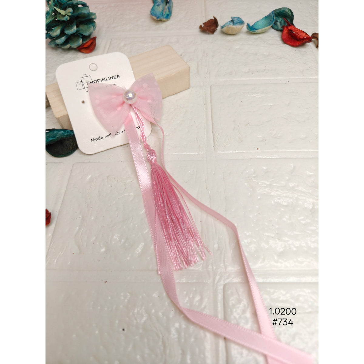 Elegant Pink Handmade Bow Hairpin