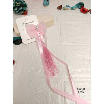 Elegant Pink Handmade Bow Hairpin