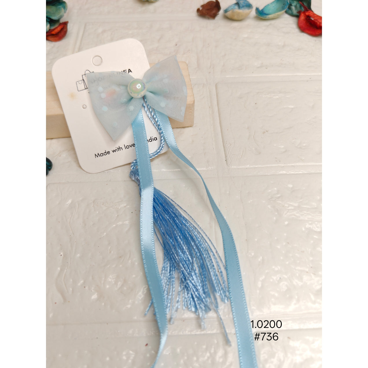 Premium Handmade Light Blue Hair Bow