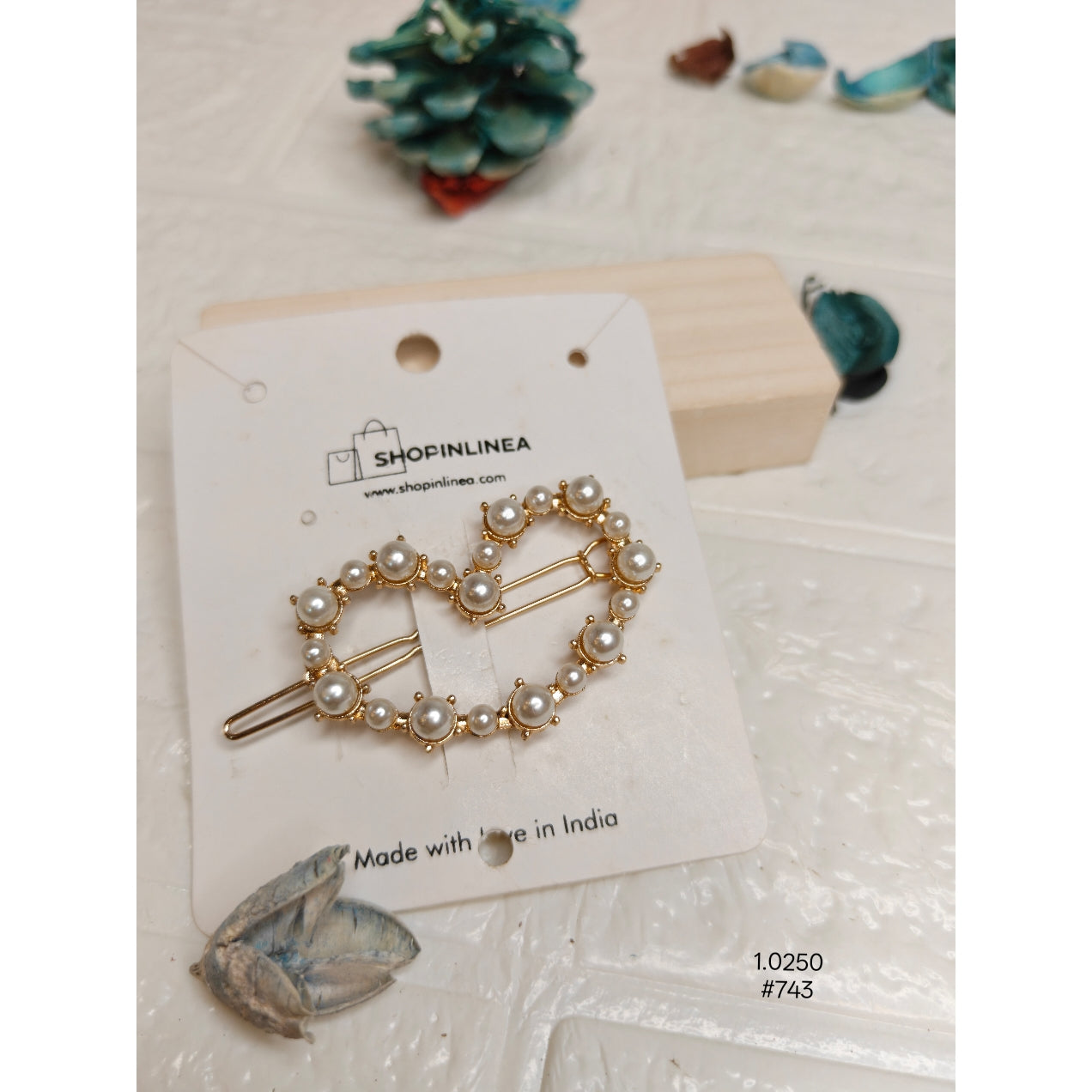 Premium Pearl Heart Hair Clip