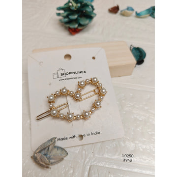 Premium Pearl Heart Hair Clip