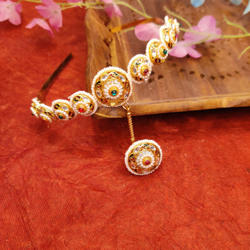 Kundan Hairband Maang Tikka