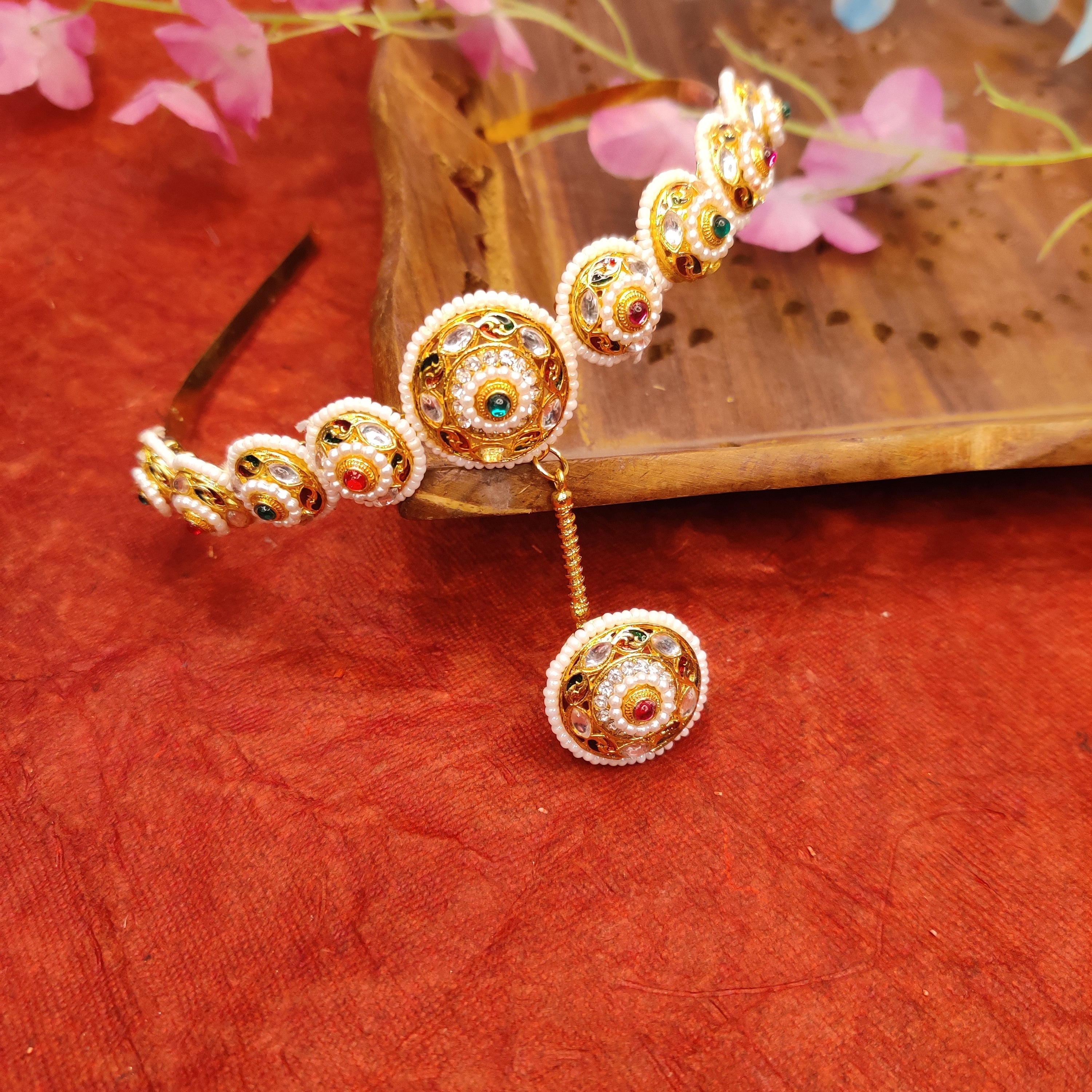 Kundan Hairband Maang Tikka