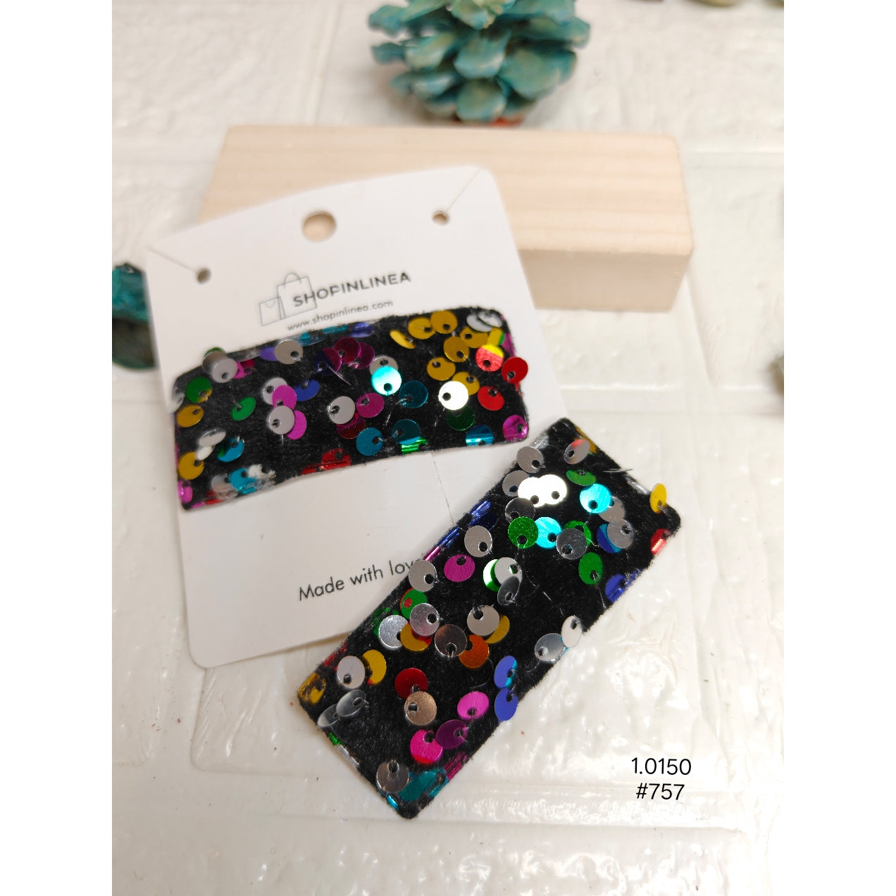 Multicolor Glitter Sequin Hair Clips