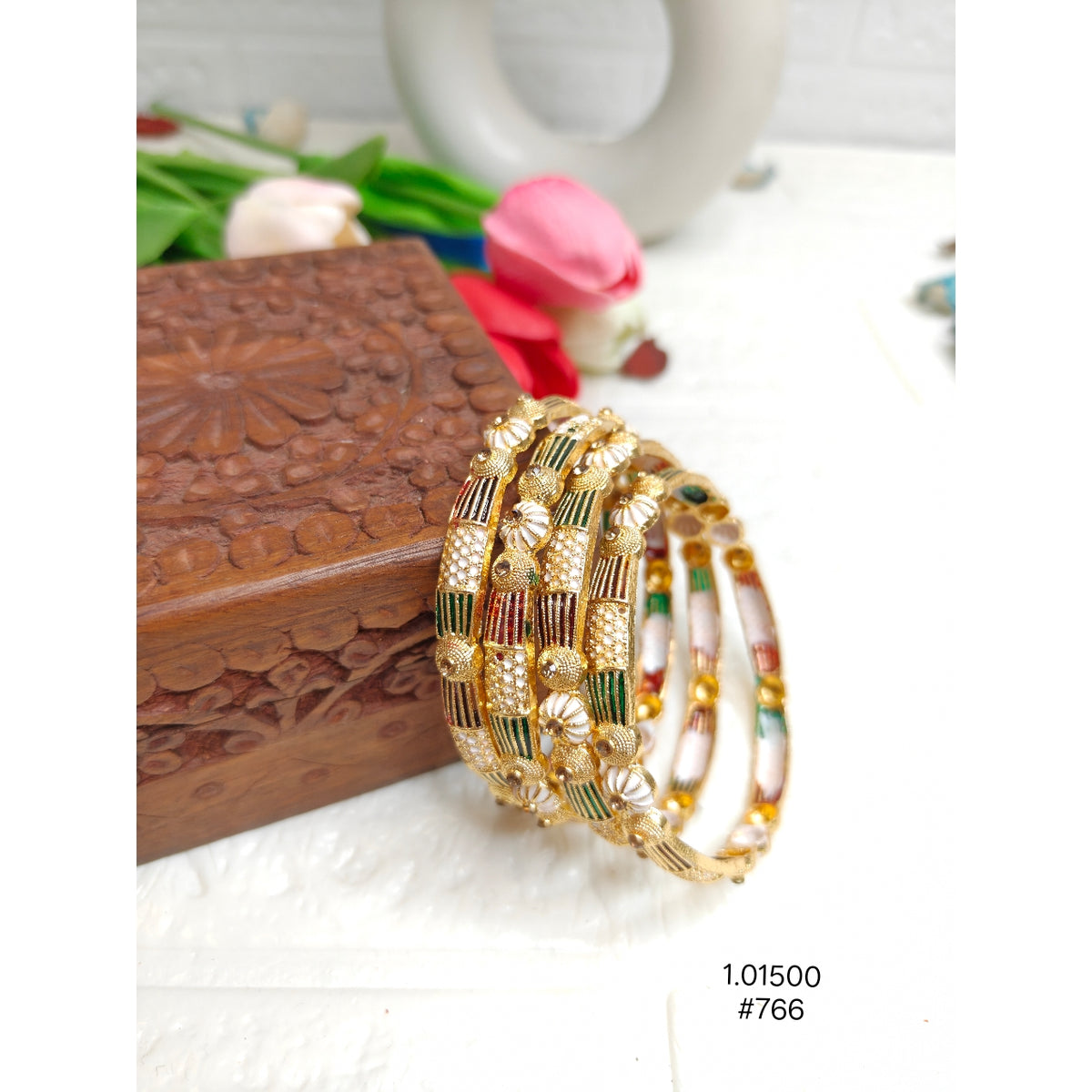 Classic Gold-Plated Meenakari Bangles