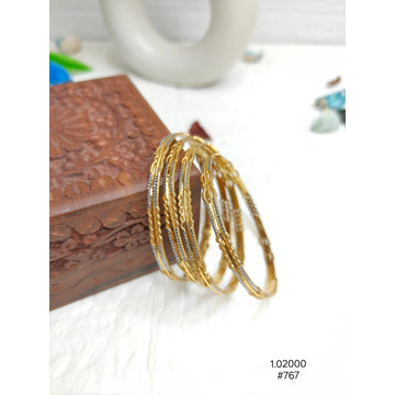 Minimal Gold-Plated Textured Bangles