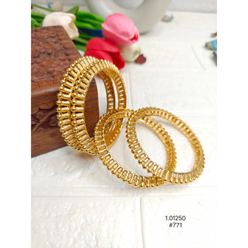 Ethnic Antique Gold-Plated Temple Bangles