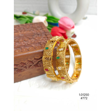 Ethnic Gold-Plated Kada Bangles