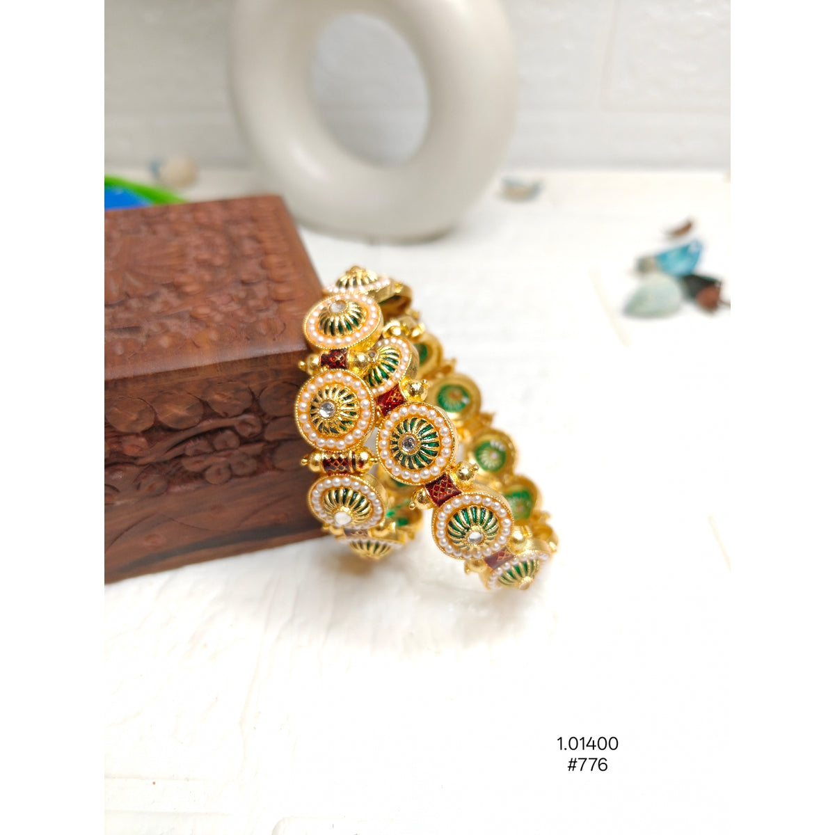 Classic Rajasthani Meenakari Brass Bangles