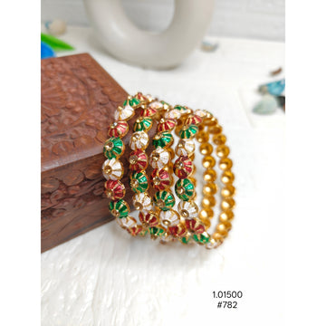 Trendy Gold-Plated Austrian Stone Bangles