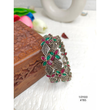 Designer Oxidized Silver-Plated Bangles