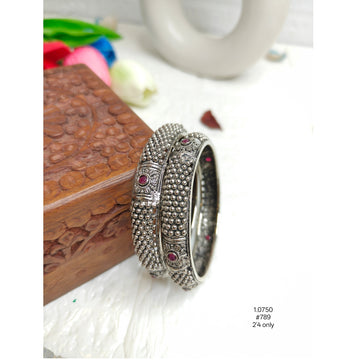 Trendy Oxidized Silver Bangle