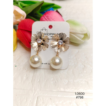 Classic Gold Tone Floral Earrings