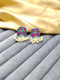 Meenakari Pearl Studs