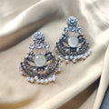 Oxidised Earrings with Stone