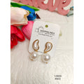 Elegant Gold Tone Pearl Drop Earrings